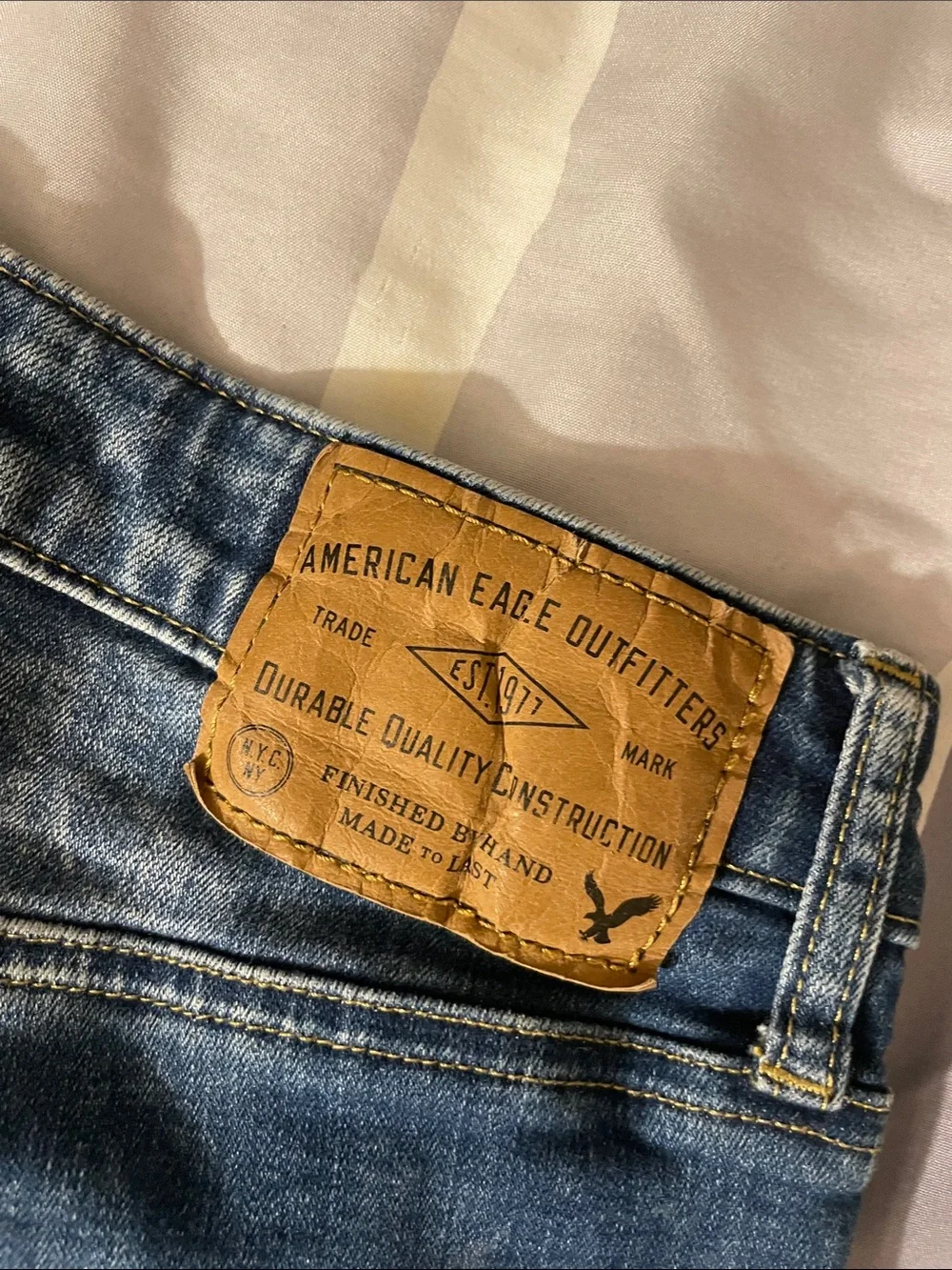 American Eagle Outfitters Men’s Distressed Dark Blue Slim Jeans